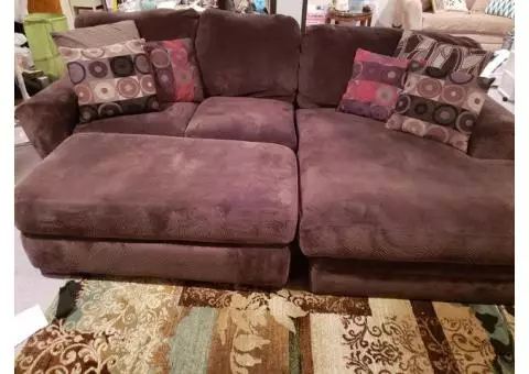 Chocolate Brown 3 Piece Sectional Couch For Sale